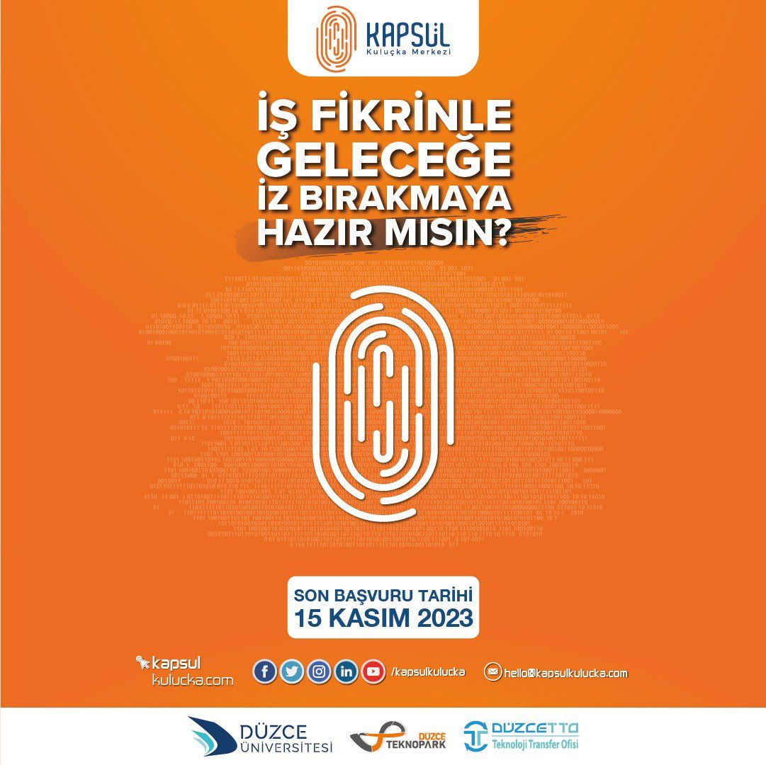 Düzce Teknopark Kapsül Kuluçka Merkezi Ön Kuluçka Programı Başvuruları Başladı!